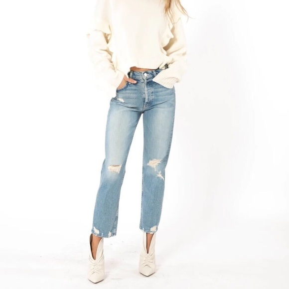 MOTHER Denim - Mother Superior The Tomcat Distressed Straight Leg Jeans In The Confession